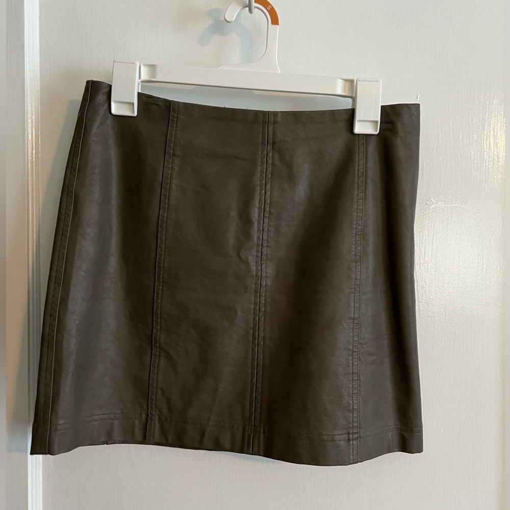 She and sky pleather mini skirt - dark brown